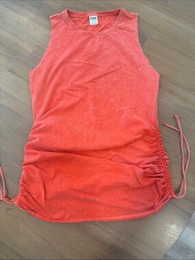 PINK Victoria's Secret Coral Mineral-Wash Tunic Tank XXL